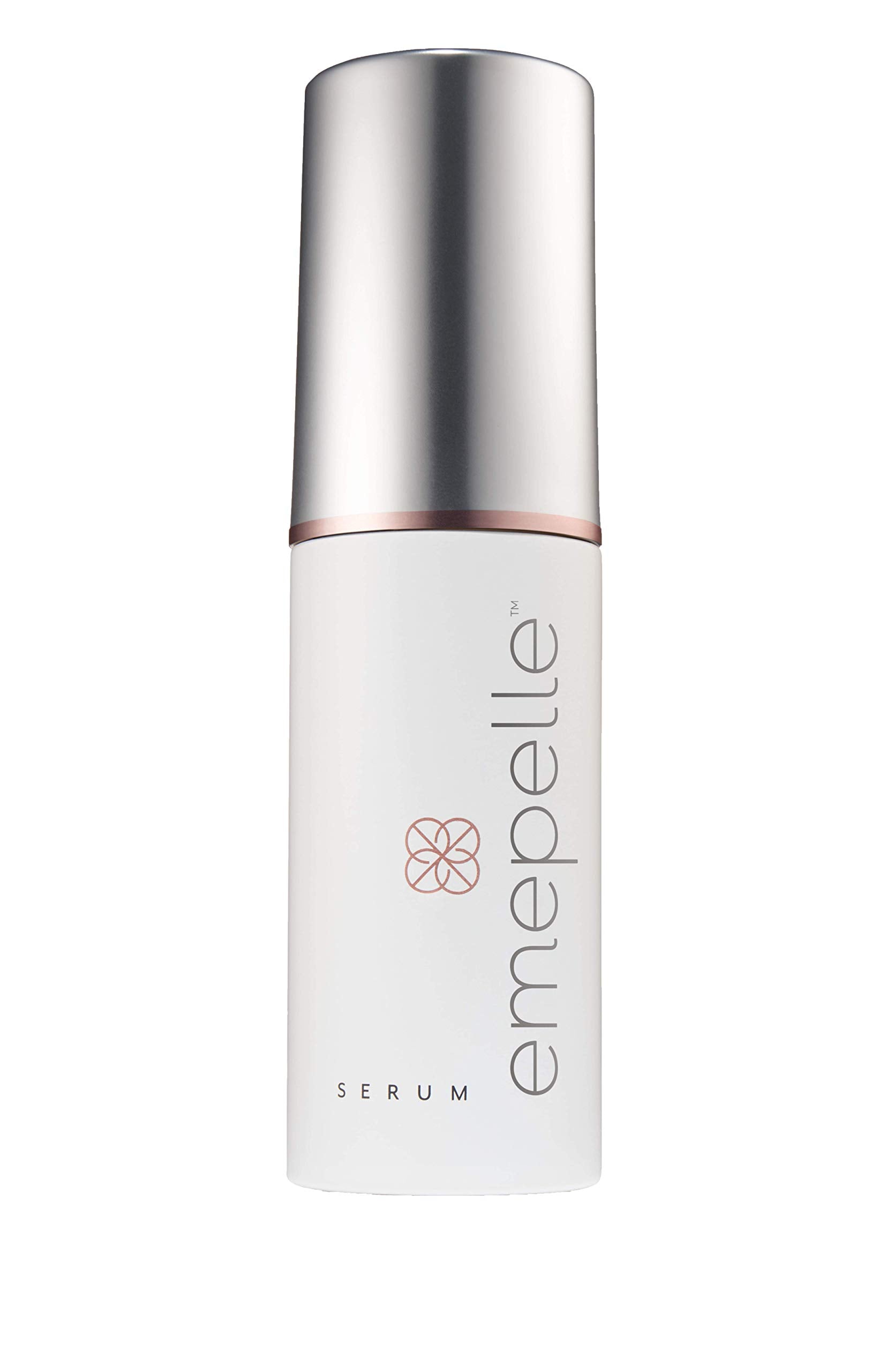 Emepelle Face Serum bottle with pump, silky oil-free texture for quick absorption