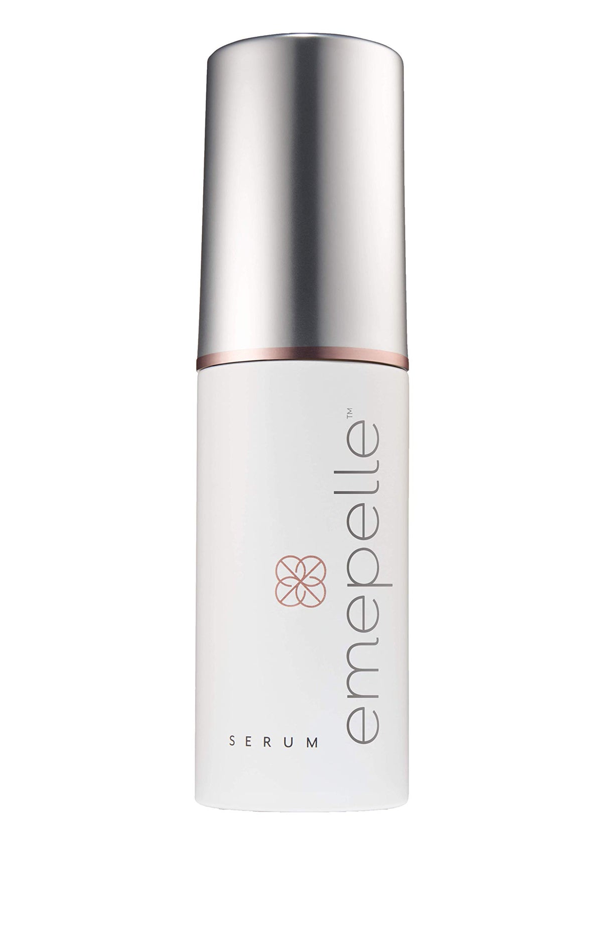 Emepelle Face Serum bottle with pump, silky oil-free texture for quick absorption