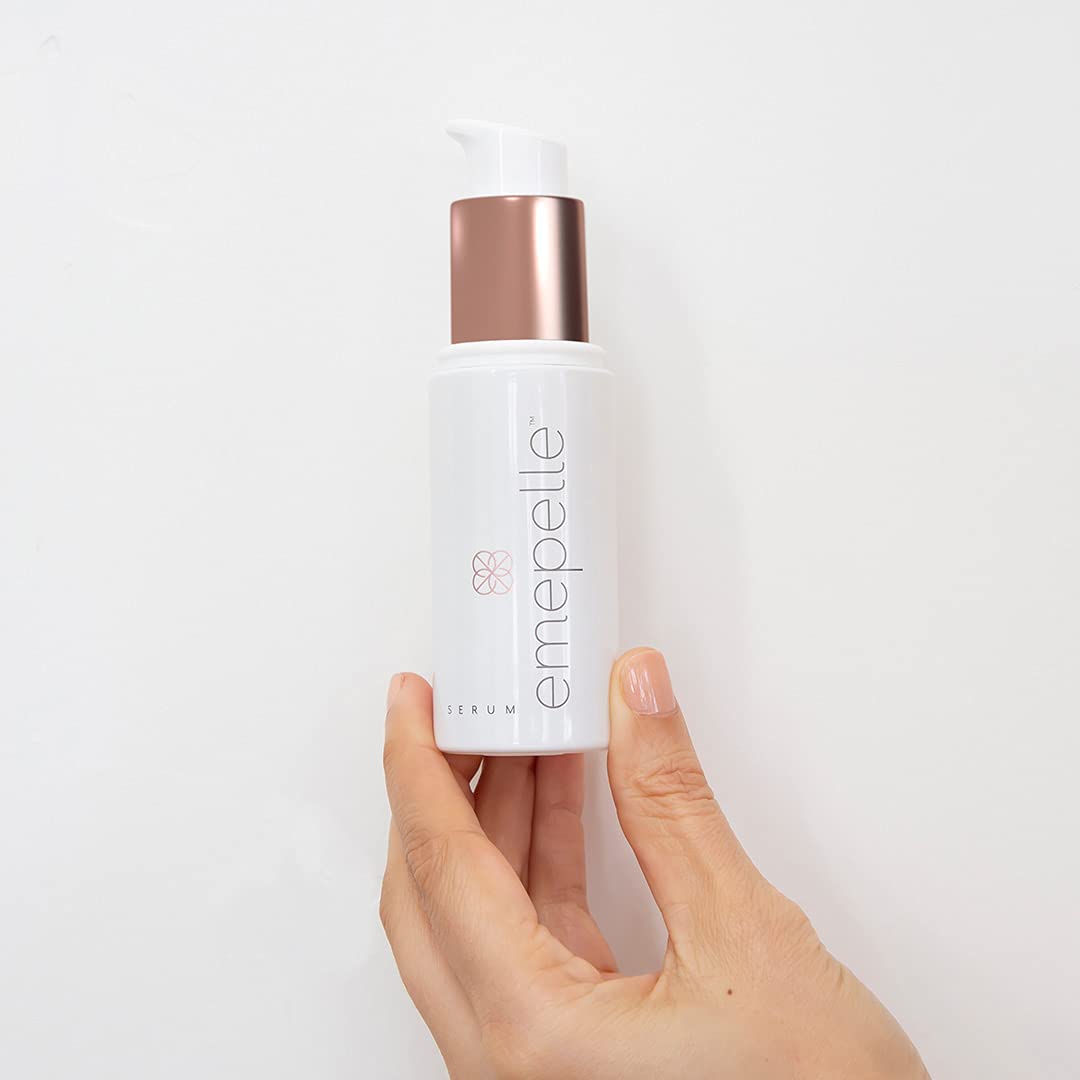 Emepelle serum pump in hand for easy daily application
