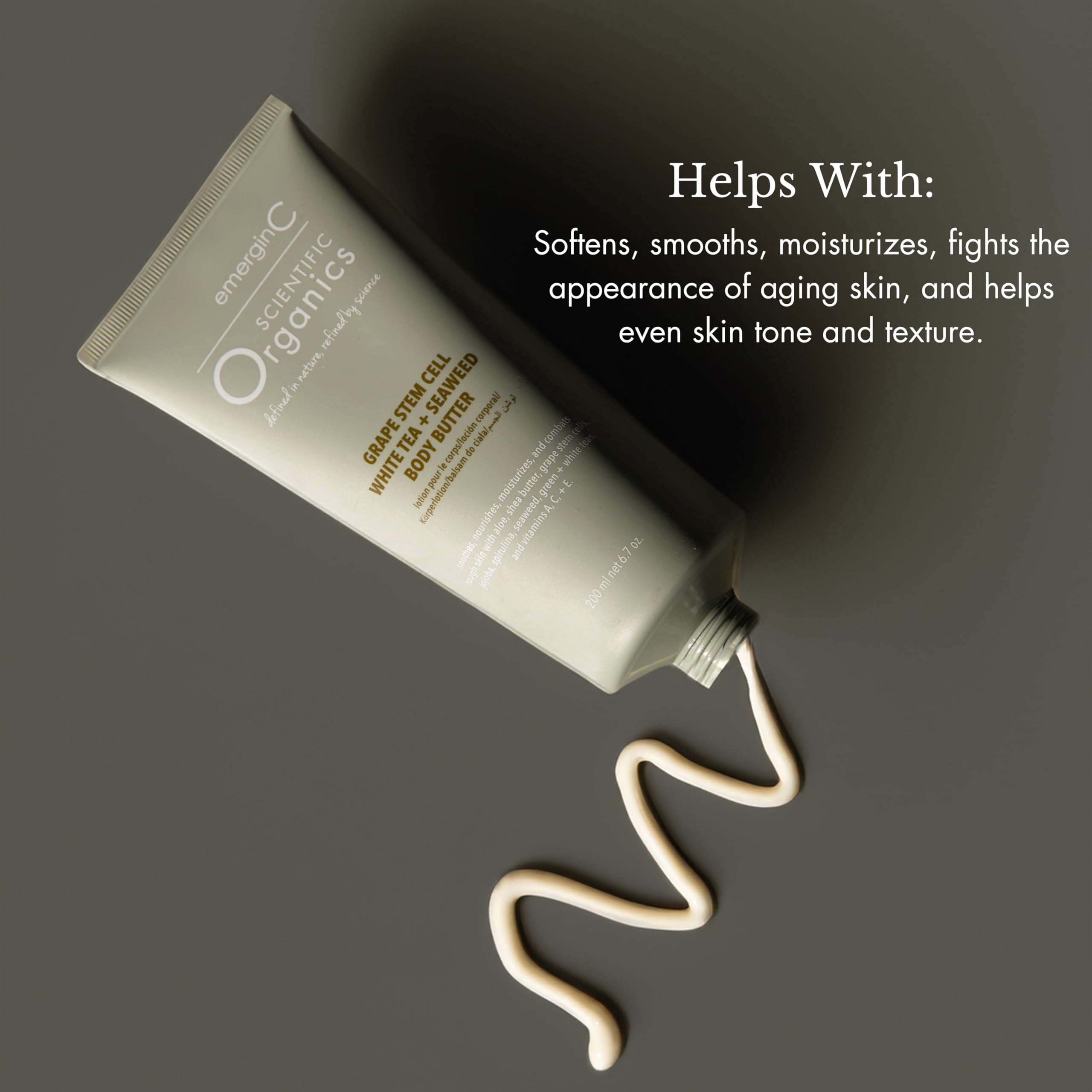 emergin-c grape stem cell cream application on forearm demonstrates smooth non greasy finish