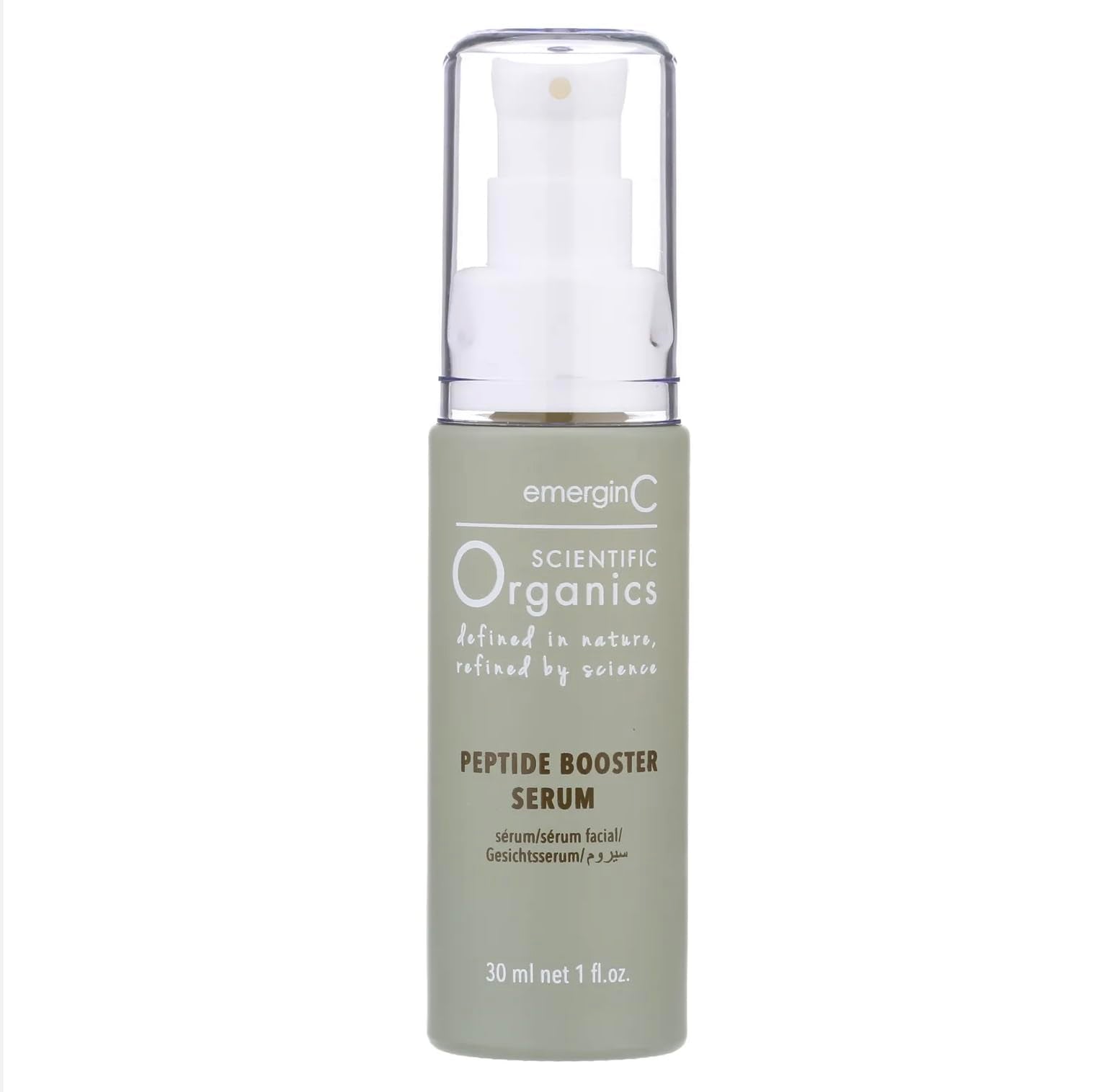 emergin-c peptide serum bottle delivering hydration and even tone.
