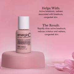 emerginC Blemish Control application on skin shows spot treatment.
