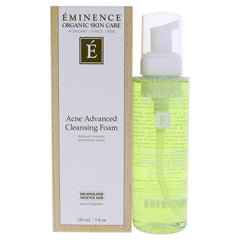 Eminence Acne Advanced Cleansing Foam bottle front view showing lightweight cleansing action