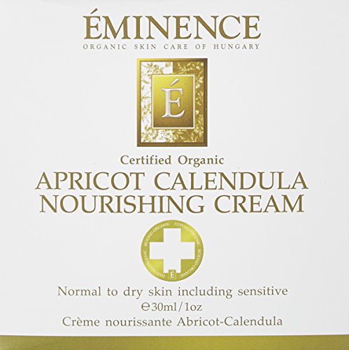 Eminence Apricot Calendula Nourishing Cream jar open reveals creamy, hydrating formula for dry skin