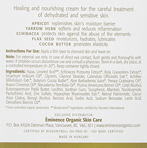 Eminence Apricot Calendula Nourishing Cream texture shot highlights smooth, nourishing skin feel