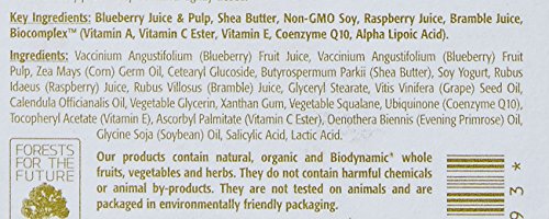 Eminence Blueberry Soy Night Recovery Cream in use demonstrates overnight skin support.