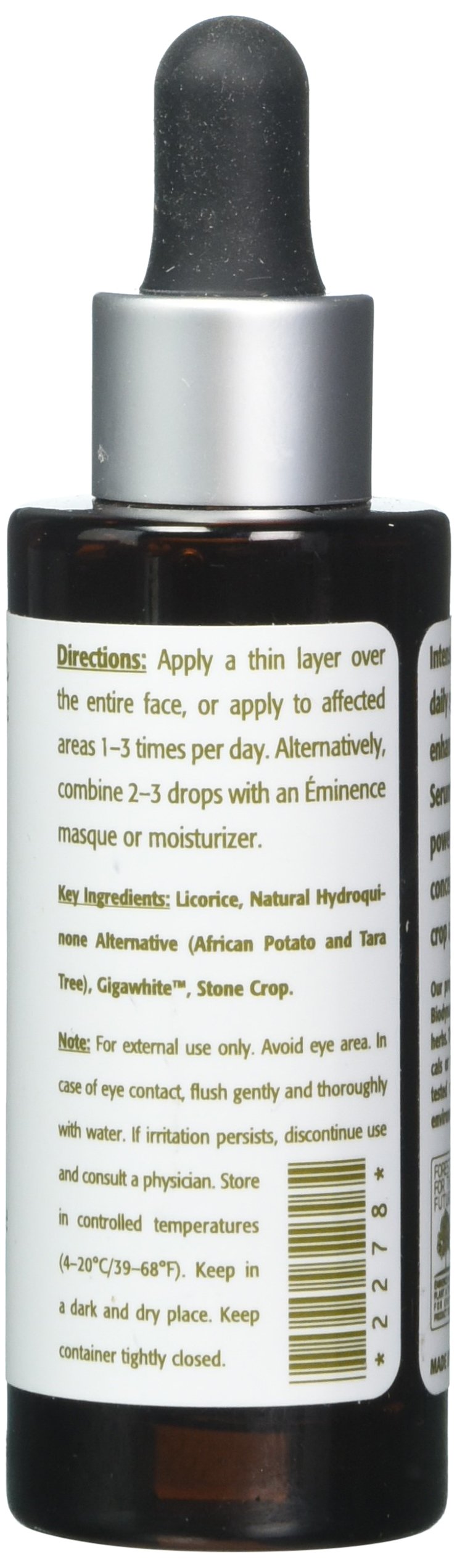 Eminence Bright Skin Licorice Root Booster Serum dropper releases precise dose for daily brightening.