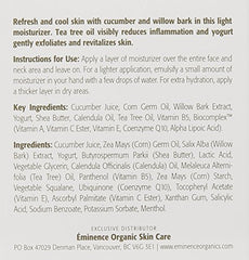 Eminence Clear Skin Probiotic Moisturizer texture swirled on palm.
