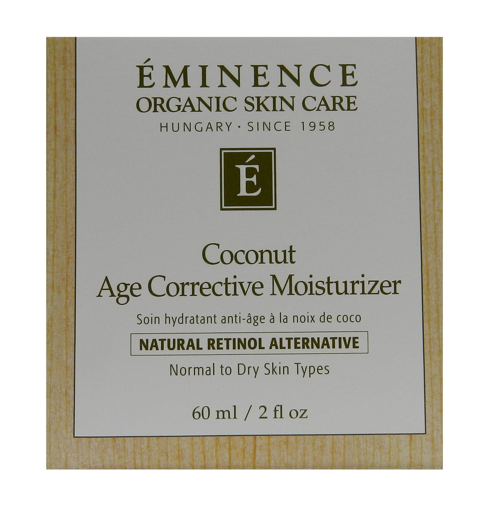Eminence Coconut Age Corrective Moisturizer applied on skin; smoother, firmer appearance