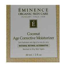 Eminence Coconut Age Corrective Moisturizer applied on skin; smoother, firmer appearance