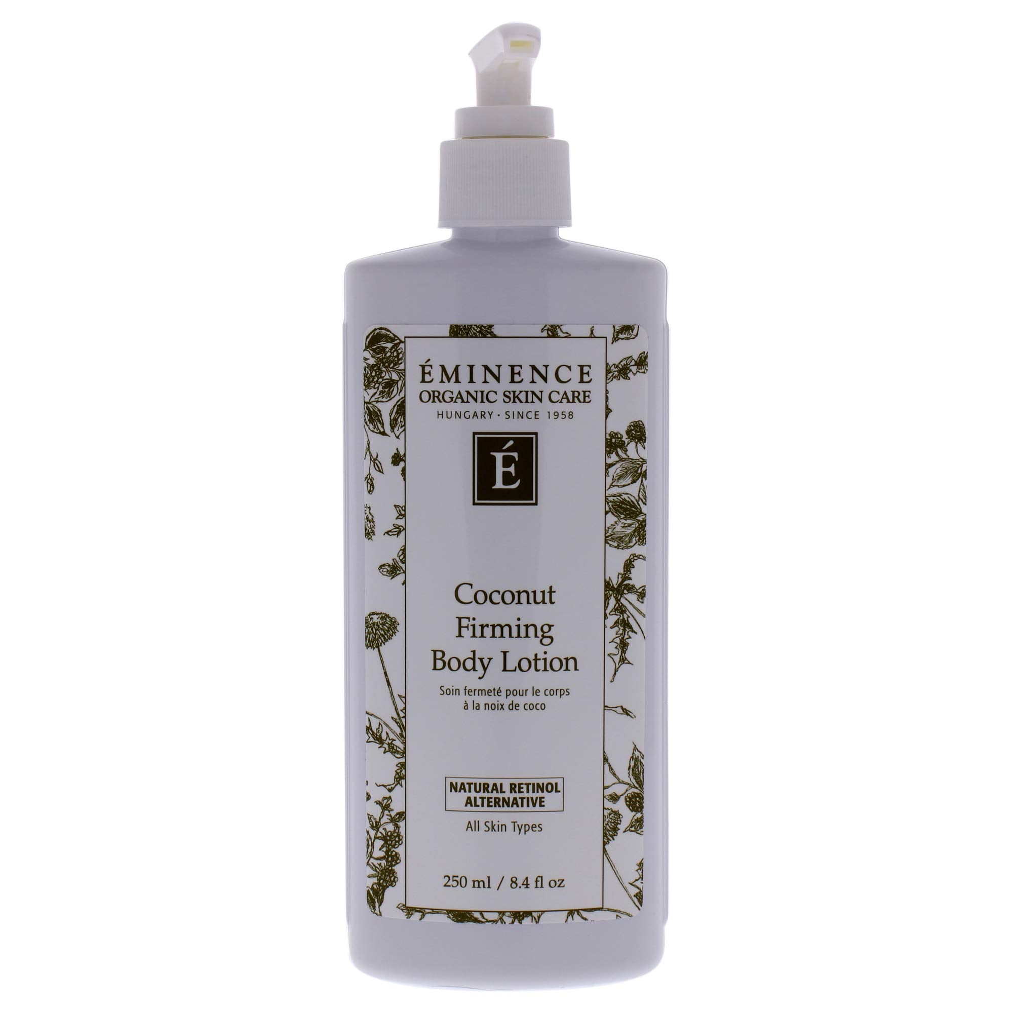 Eminence Coconut Firming Body Lotion bottle delivering deep hydration for smoother skin.
