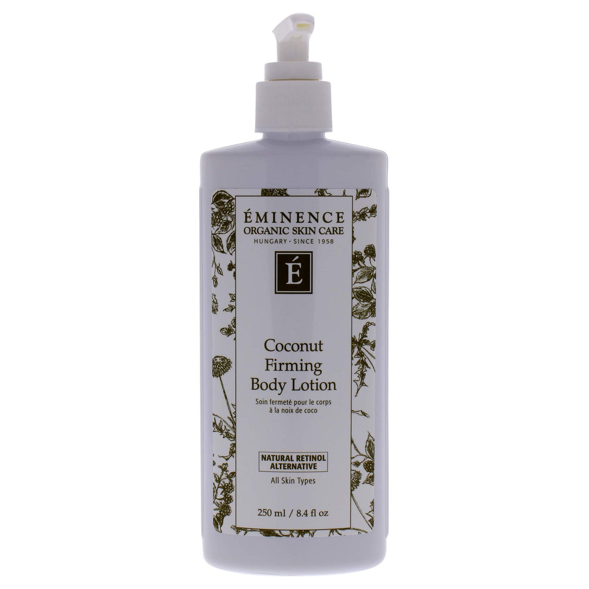 Eminence Coconut Firming Body Lotion bottle delivering deep hydration for smoother skin.