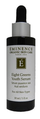 Eminence Eight Greens Serum bottle with antioxidant yucca and flaxseed omega-3 for skin protection.