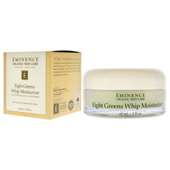 A pea-sized dab of Eminence Whip Moisturizer on the face for hydration.