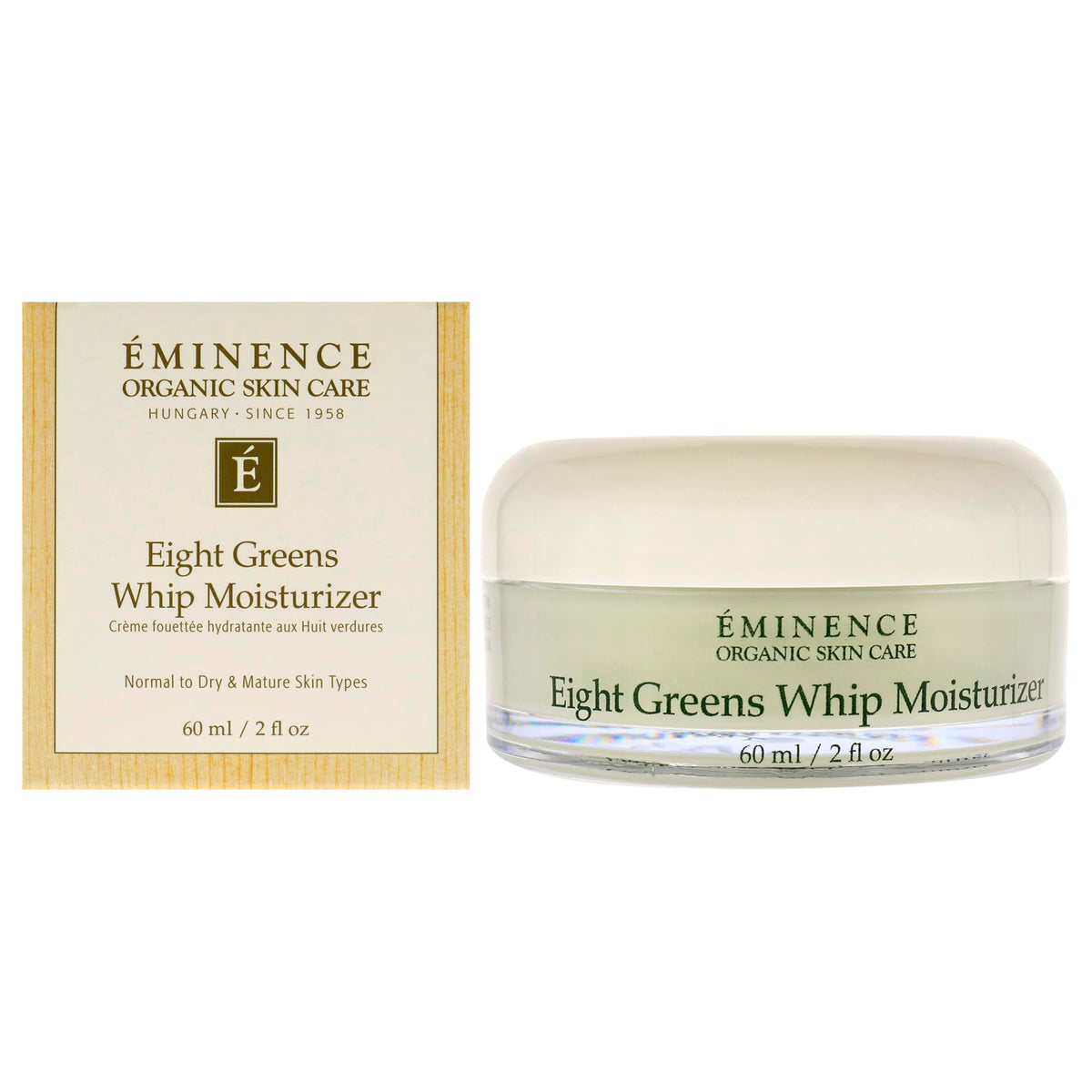 Eminence Eight Greens Whip Moisturizer jar provides hydration for combination skin.