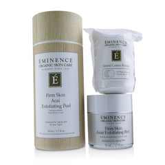 Eminence Firm Skin Acai Exfoliating Peel bottle close; hydrates mature skin