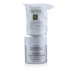 Eminence Firm Skin Acai Exfoliating Peel cotton pads ready for application