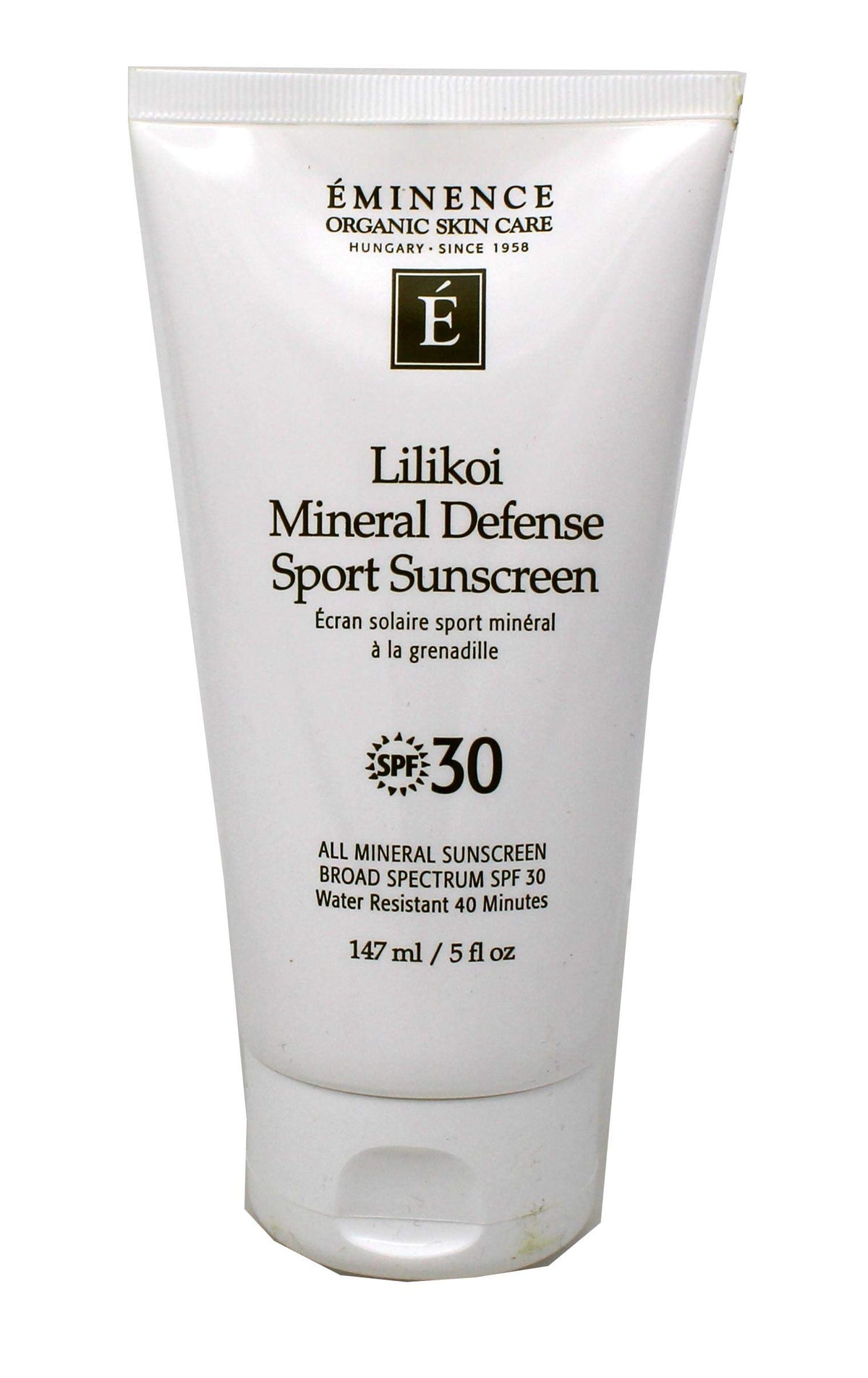 Eminence Lilikoi Mineral Defense Sport SPF 30 bottle for outdoor protection