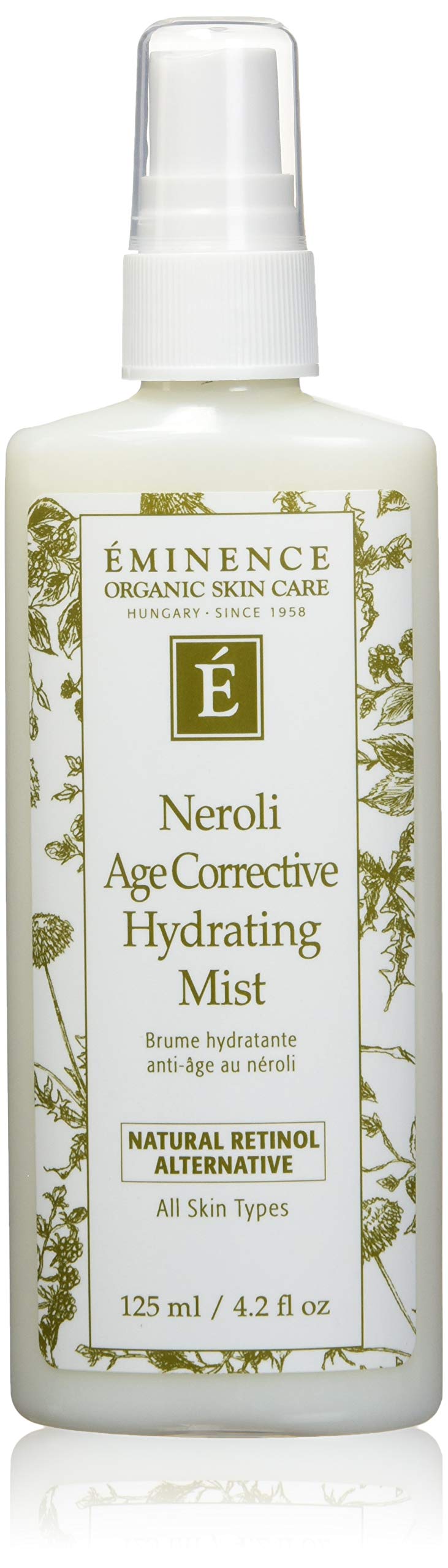 Eminence Neroli Hydrating Mist bottle close-up highlighting hydration and glow.