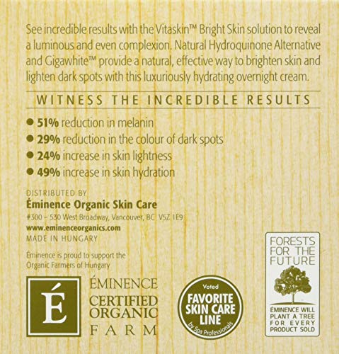 Eminence overnight glow after absorption shows refreshed, radiant-looking skin.