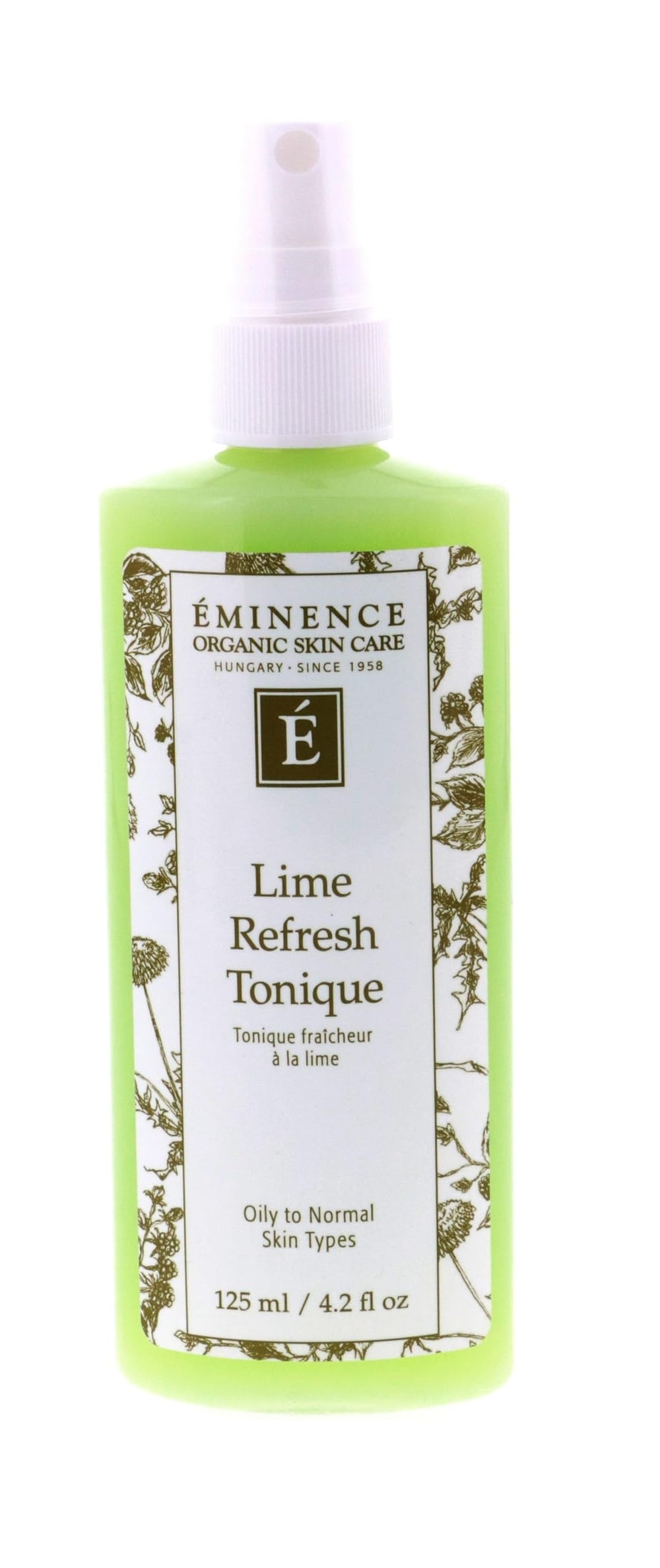Eeminence Refresh Tonique Lime bottle showing refreshing toning for balanced skin.