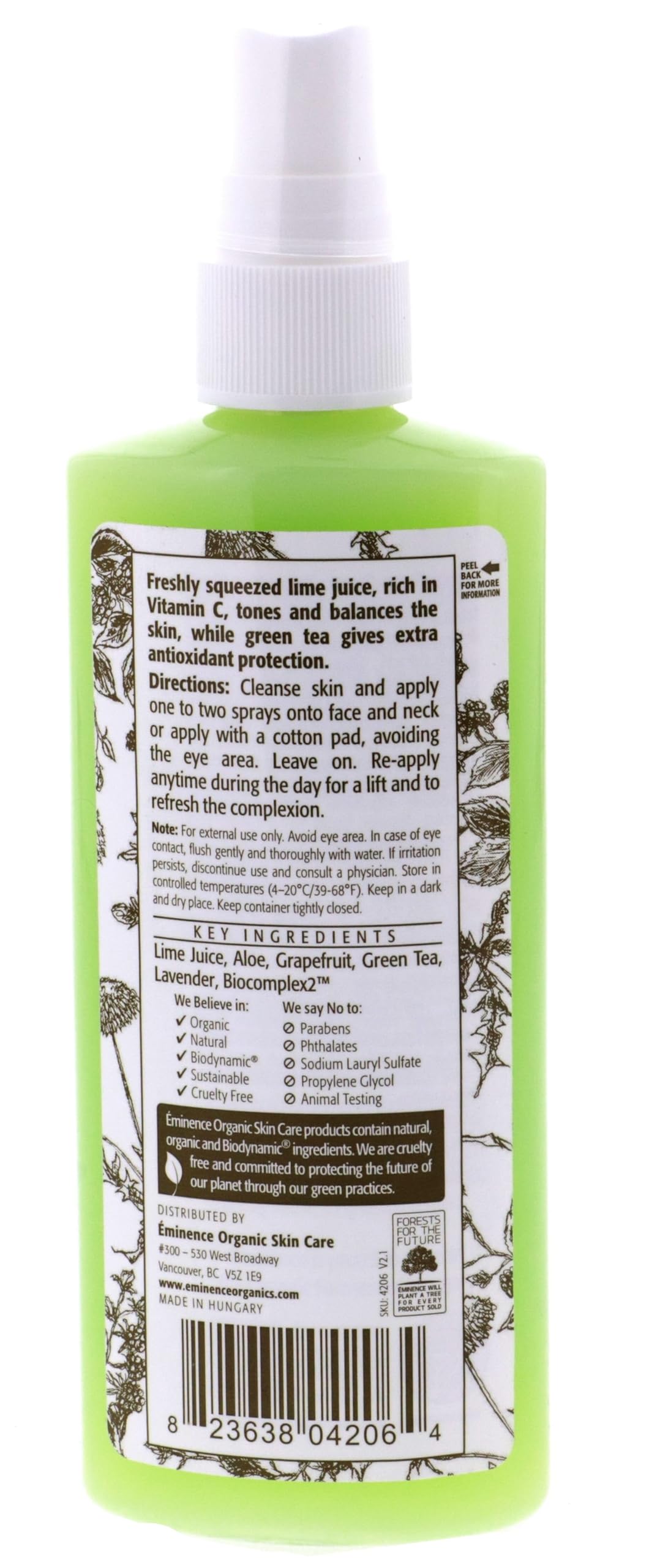 Eminence Refresh Tonique Lime packaging on shelf for easy daily use.