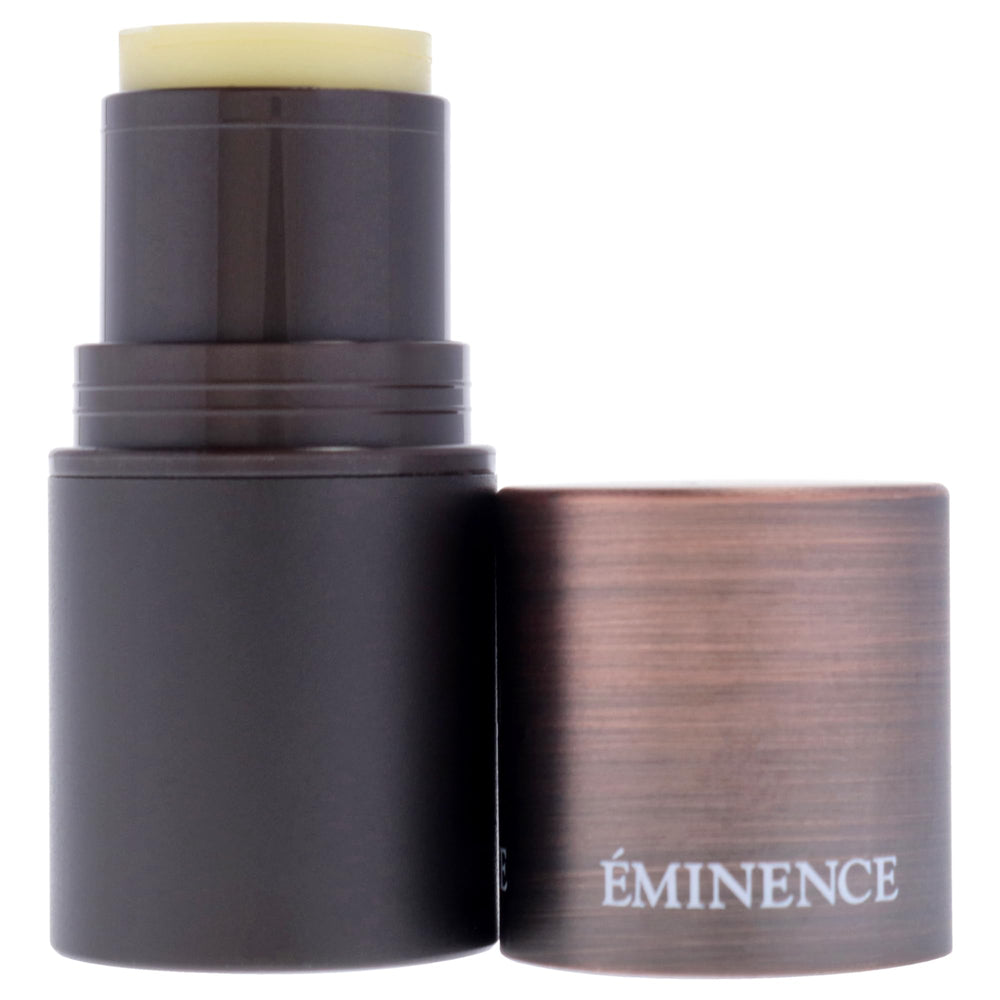 Eminence rosehip-oil close-up on lip balm tube highlighting hydration.