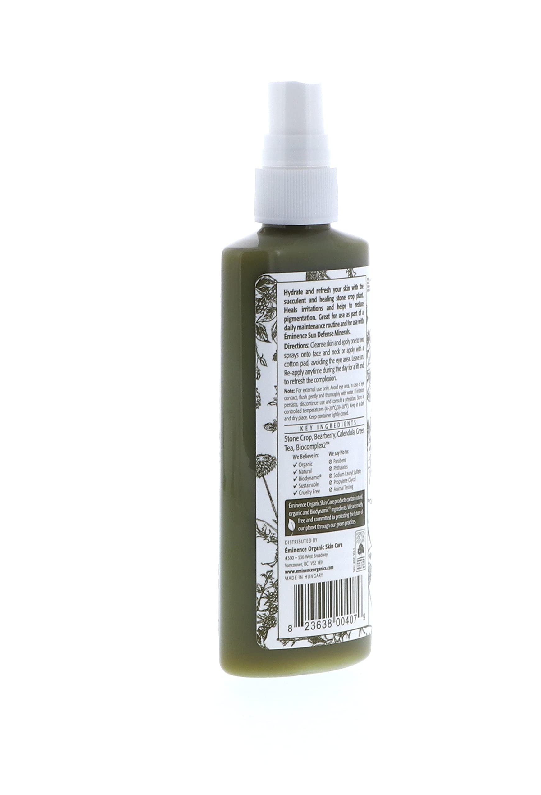 Eminence Stone Crop Hydrating Mist applied to the face for hydration.