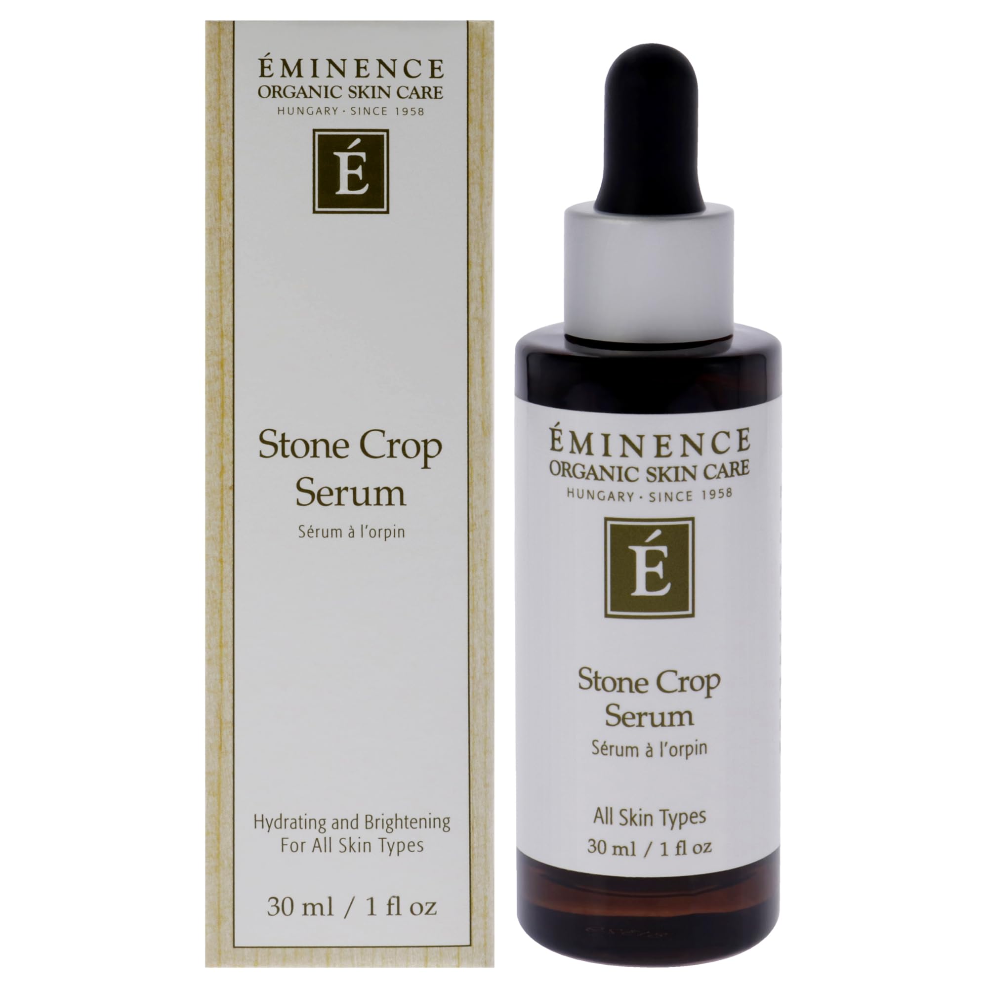Eminence Stone Crop Serum bottle close showing premium, oil-free hydration.