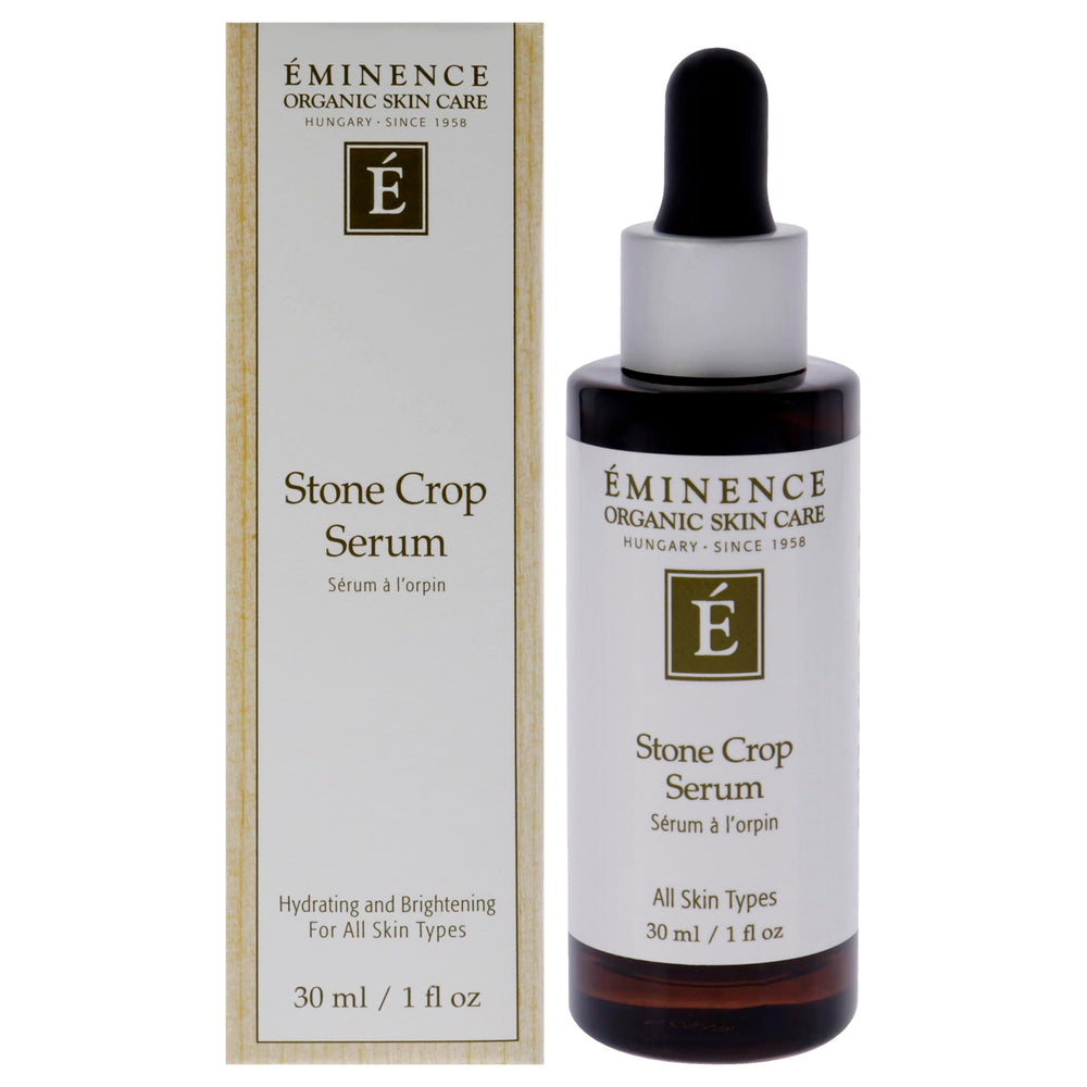 Eminence Stone Crop Serum bottle close showing premium, oil-free hydration.