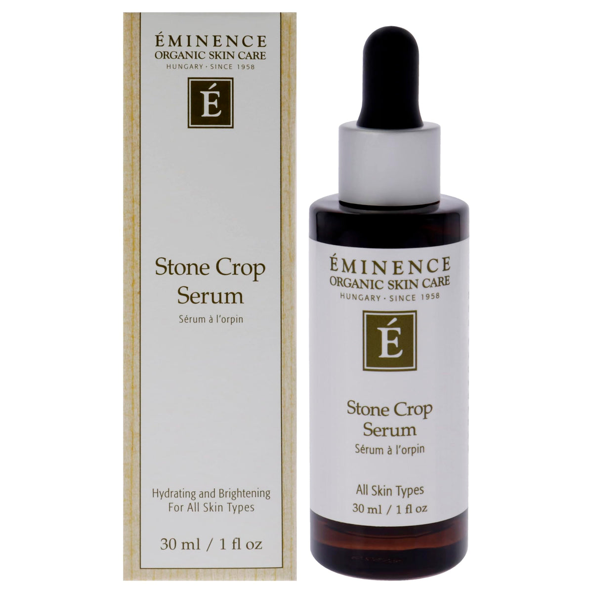 Eminence Stone Crop Serum bottle close showing premium, oil-free hydration.