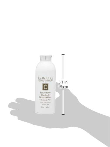 Eminence Dermafoliant ingredient-closeup highlights strawberry and rhubarb