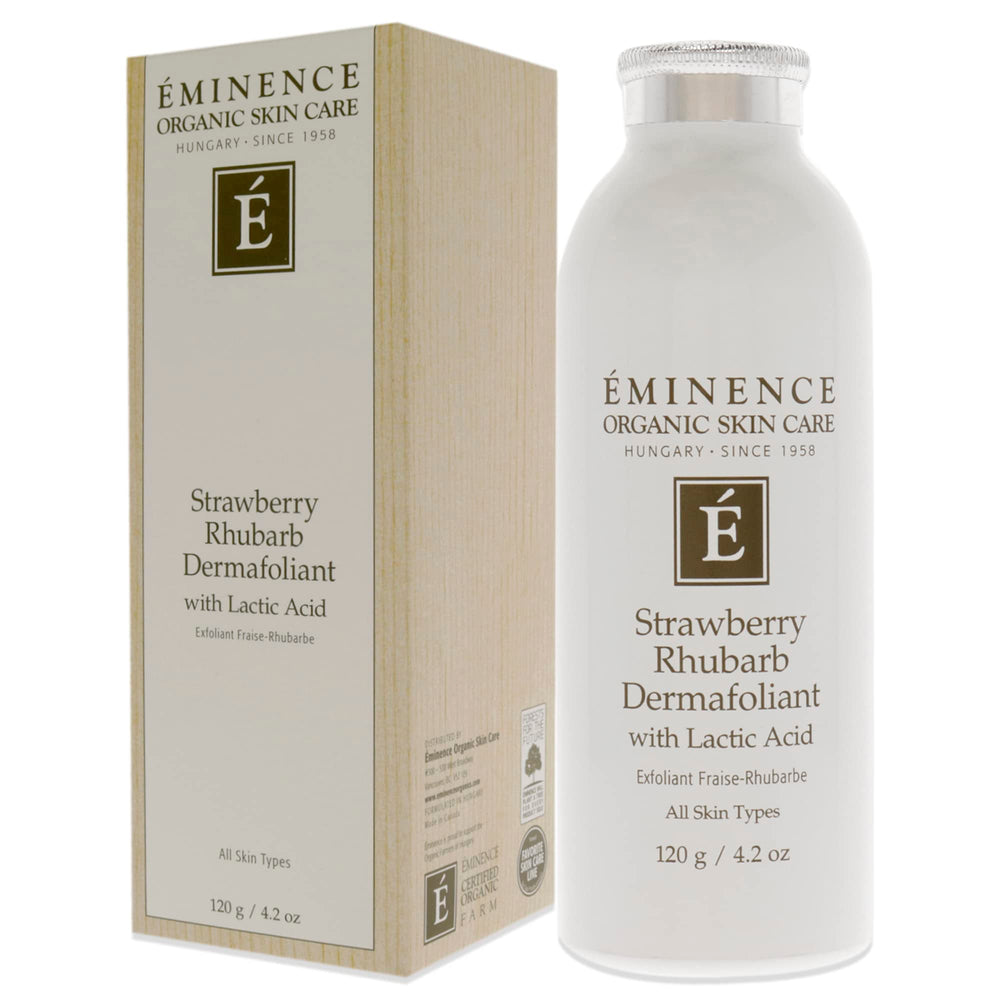 Eminence Strawberry Rhubarb Dermafoliant rinse leaves skin clean