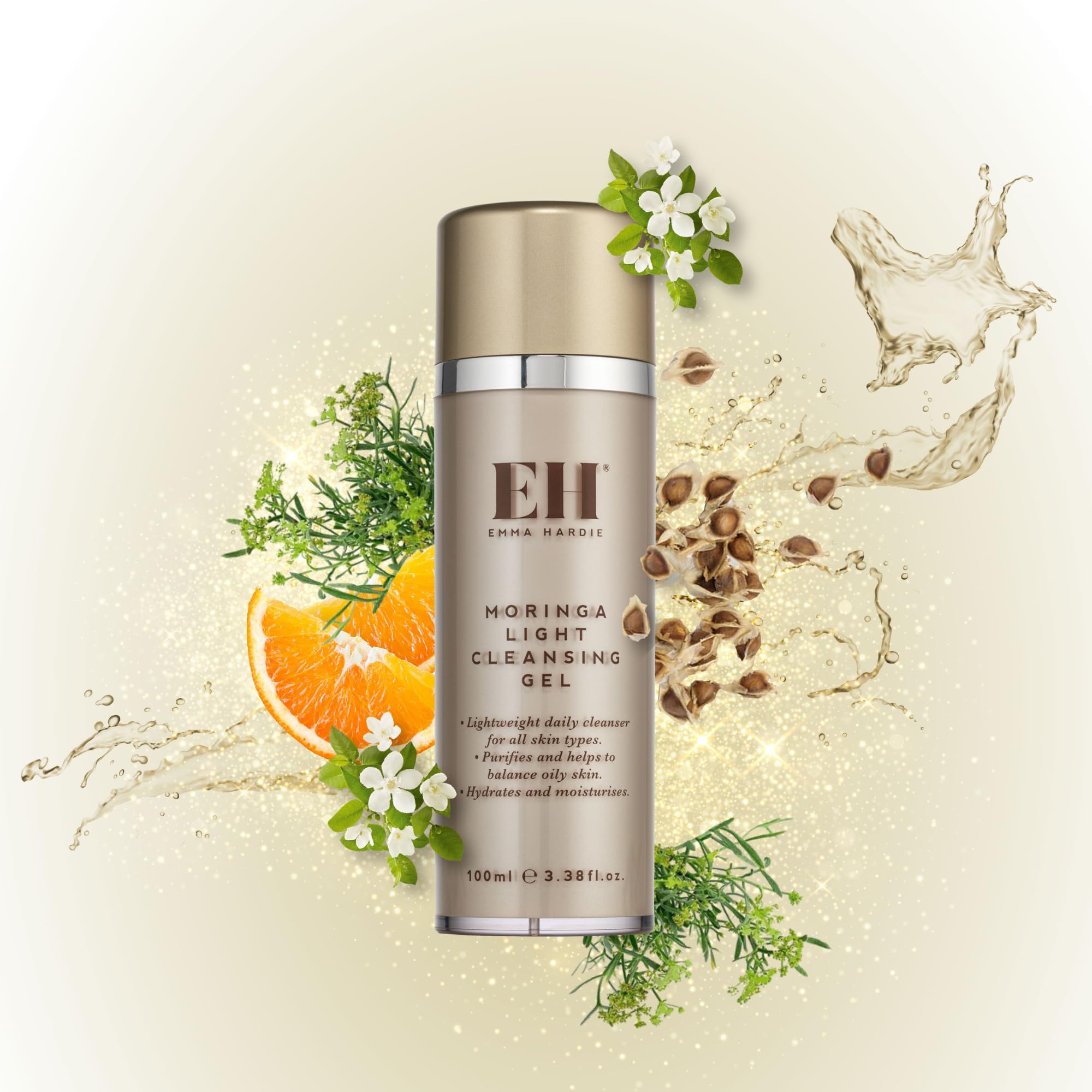 Gel texture close-up showing light, refreshing lather for cleansing