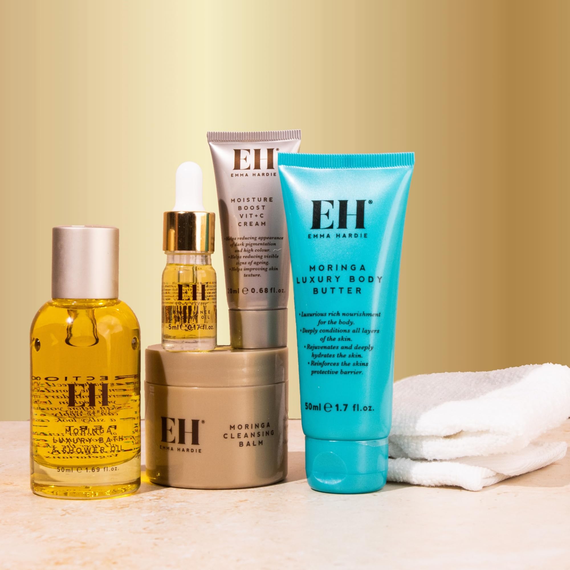 Emma Hardie Spa-like home ritual with travel-size essentials