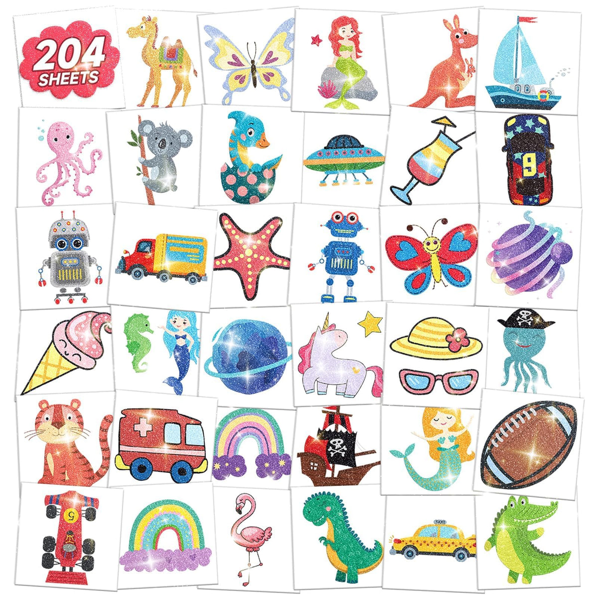 EMOME glitter tattoos featuring dinosaurs for kids party favors