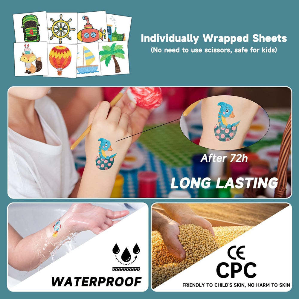 EMOME donut designs glitter tattoos for fun party favors