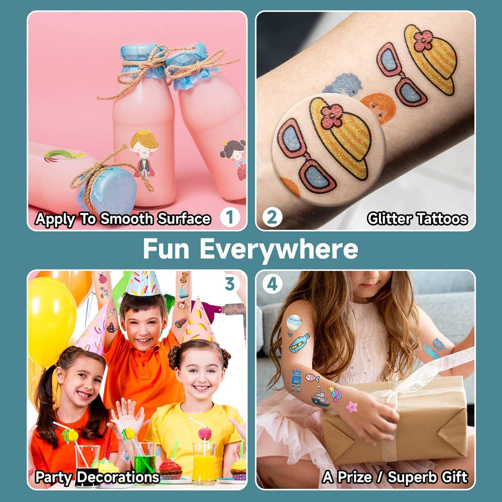 EMOME princess glitter tattoos for pretend play and celebrations