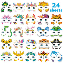 EMOME face tattoos animal theme designs ideal for easy party makeup