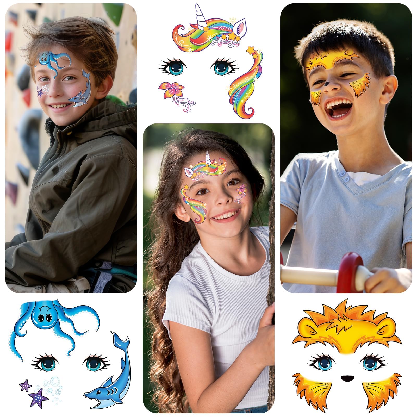 EMOME face tattoos safe non-toxic waterproof material for durable wear