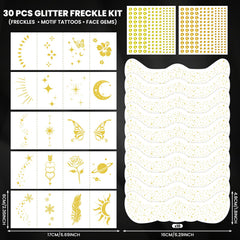 EMOME classic gold freckle tattoos highlight natural features with shimmer