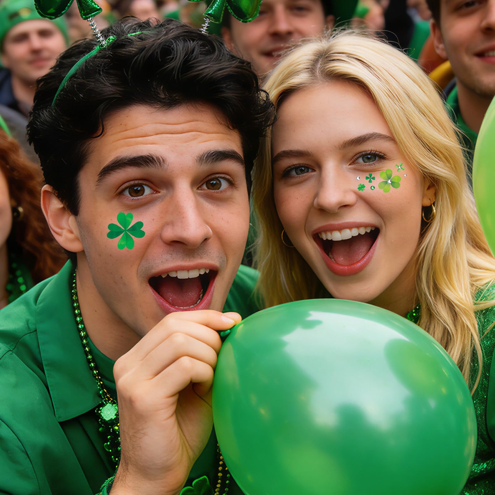 EMOME makeup ideas featuring tattoos and gems for Patrick's Day