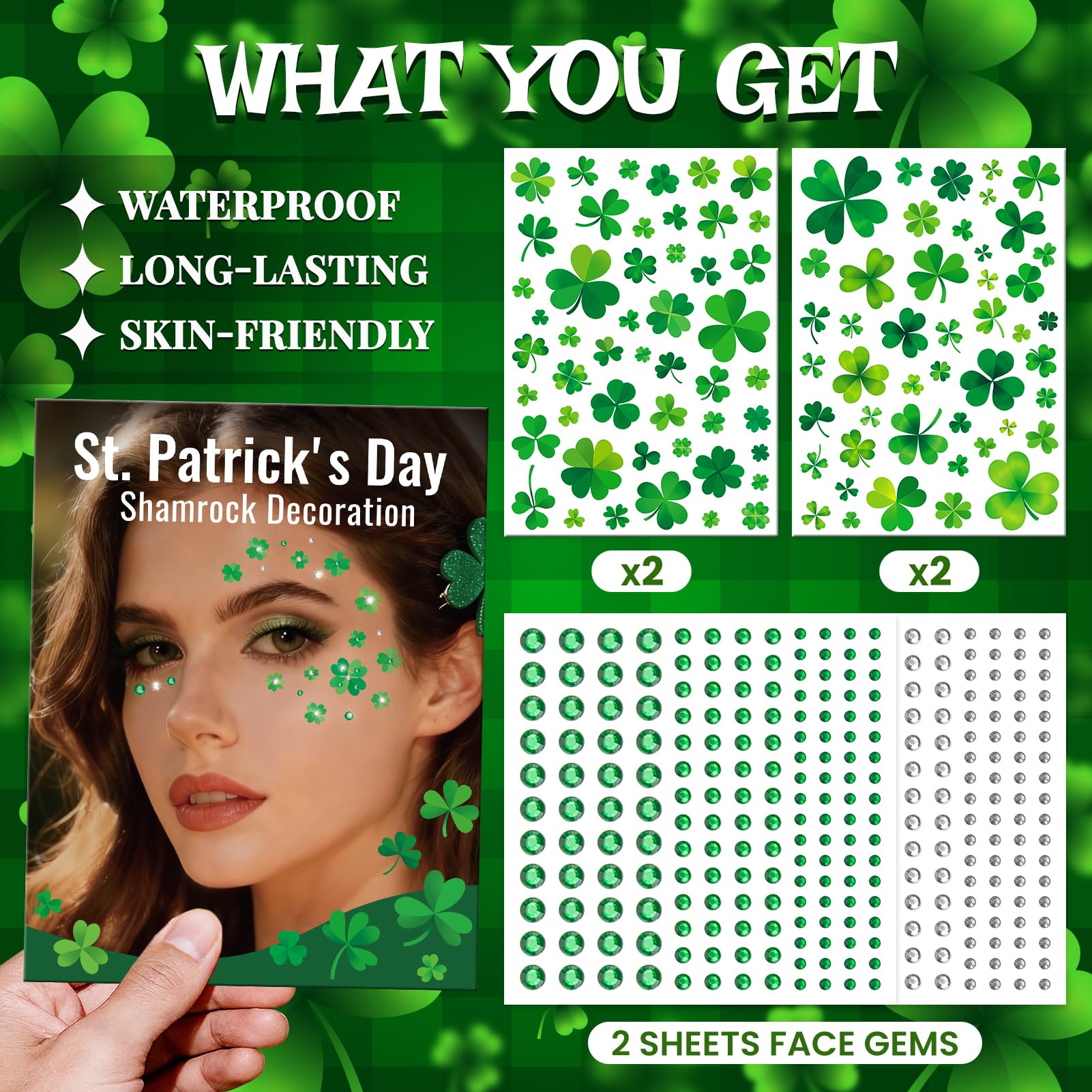 EMOME St Patrick's Day tattoos for eyes and brows for festive looks