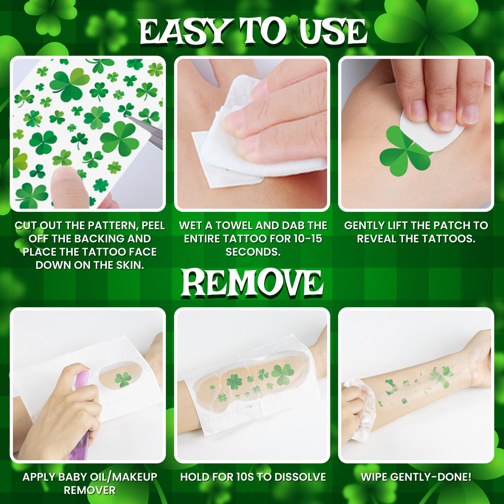 EMOME DIY makeup ideas using tattoos and gems for St Patrick's Day