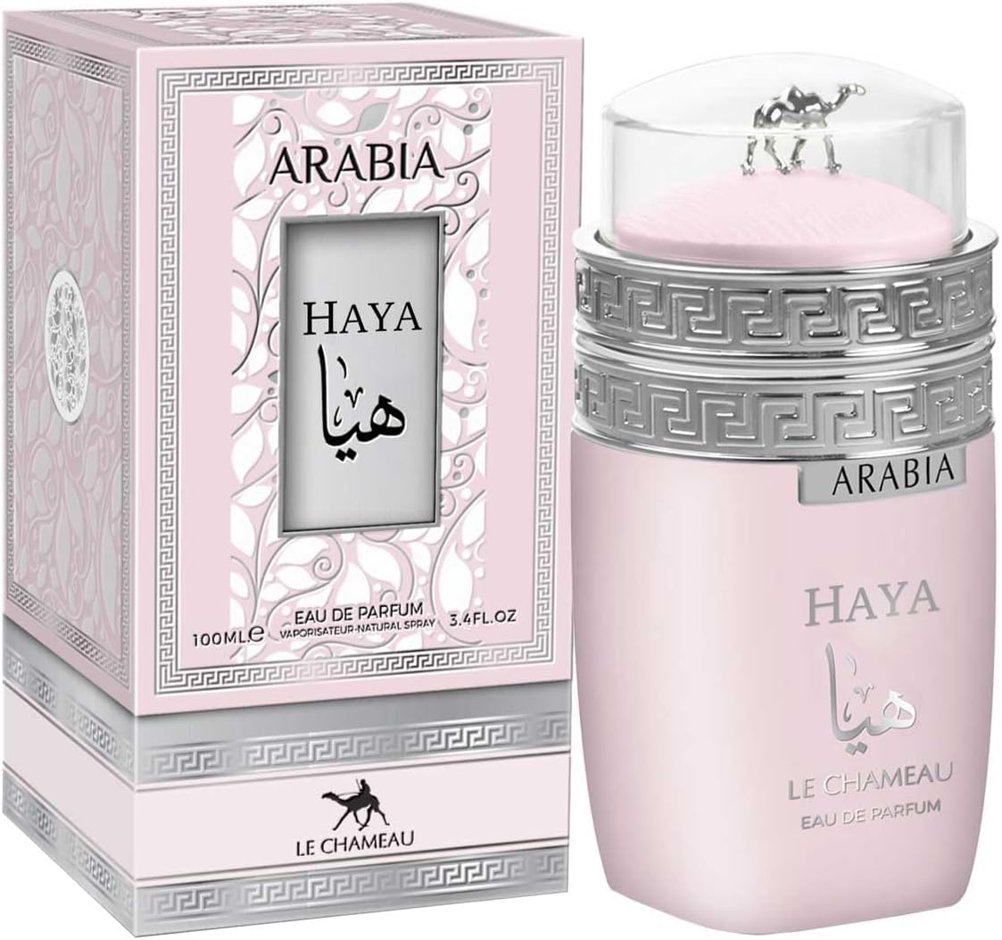 Emper Arabia Haya bottle front view, elegant design, long-lasting fragrance for evenings.