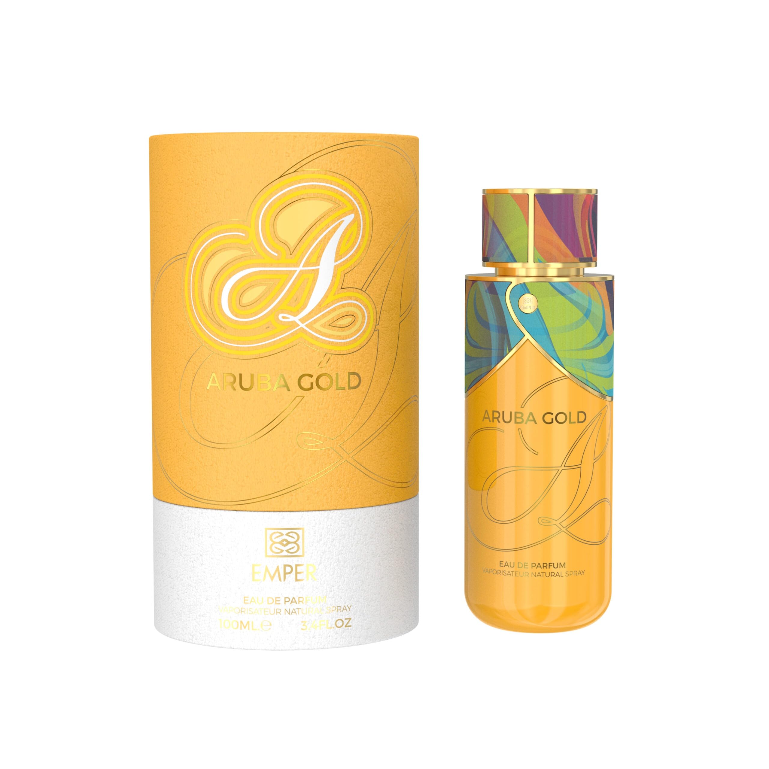 Emper Aruba Gold for Women bottle highlights citrus notes and daily wear appeal