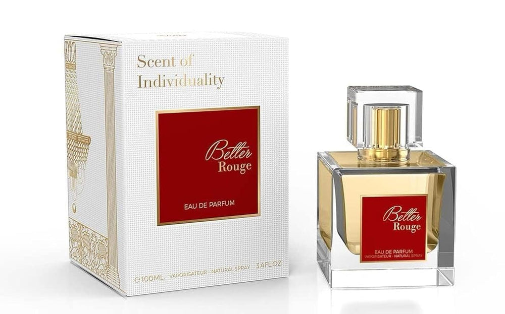 Emper Better Rouge bottle front view, a bold evening fragrance.