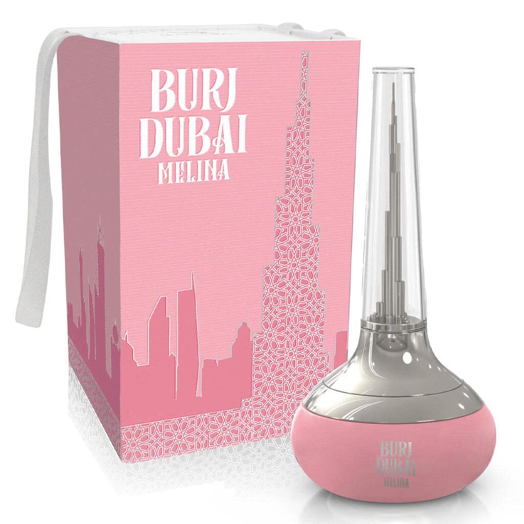 Emper Burj Dubai Melina bottle close-up highlighting premium design and lasting impression