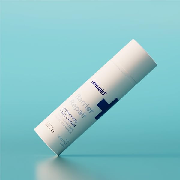 Ingredients list highlights ceramides and evening primrose oil in Emuaid cream.