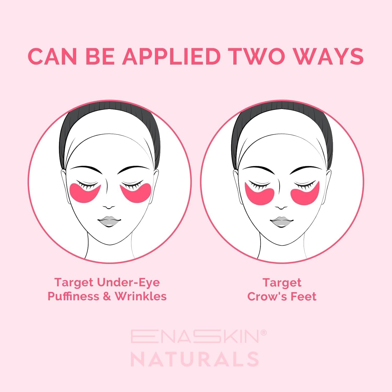 Enaskin Naturals collagen eye patches promote elasticity around the eye area.